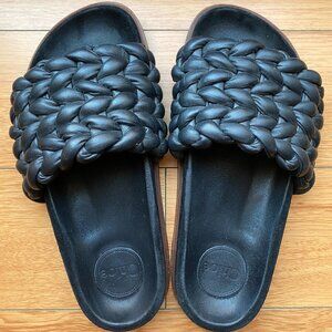 Chloe Kacey Braided Leather Slide Sandal Size 40